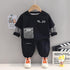 Spring and Autumn Boys Round Long Sleeve Set Two-Piece Set